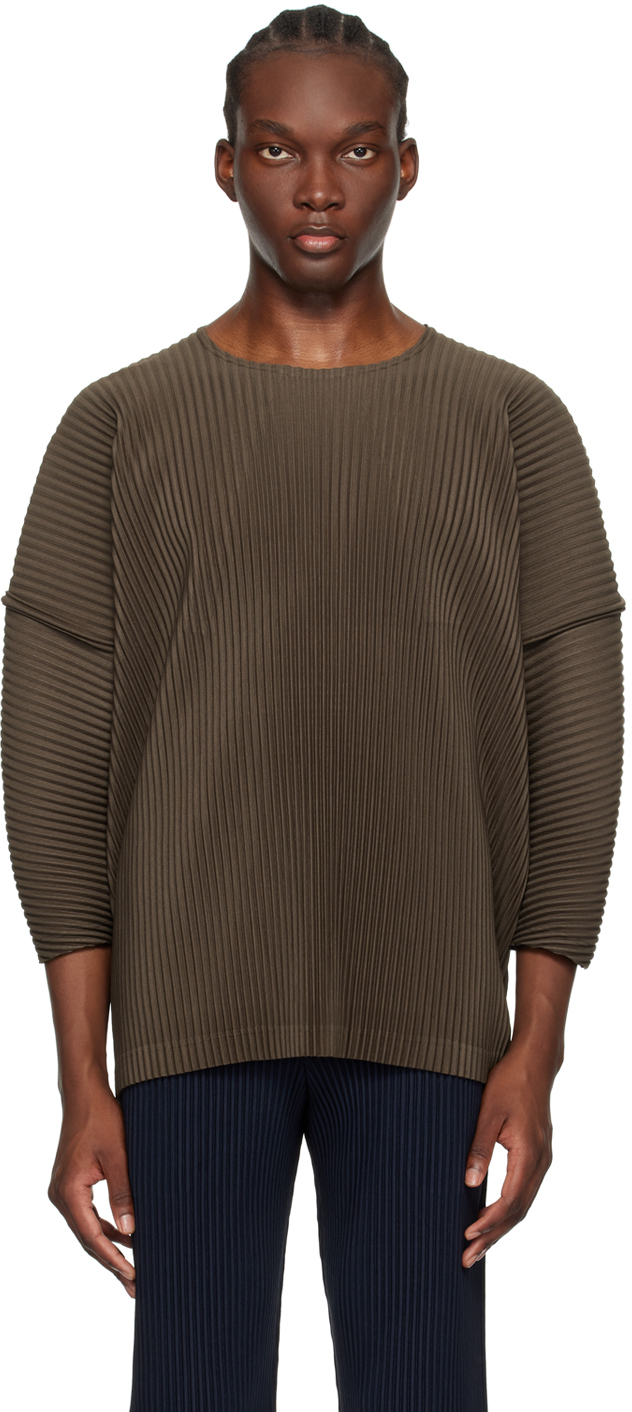 HOMME PLISSÉ ISSEY MIYAKE: Khaki Monthly Color April Long Sleeve T 