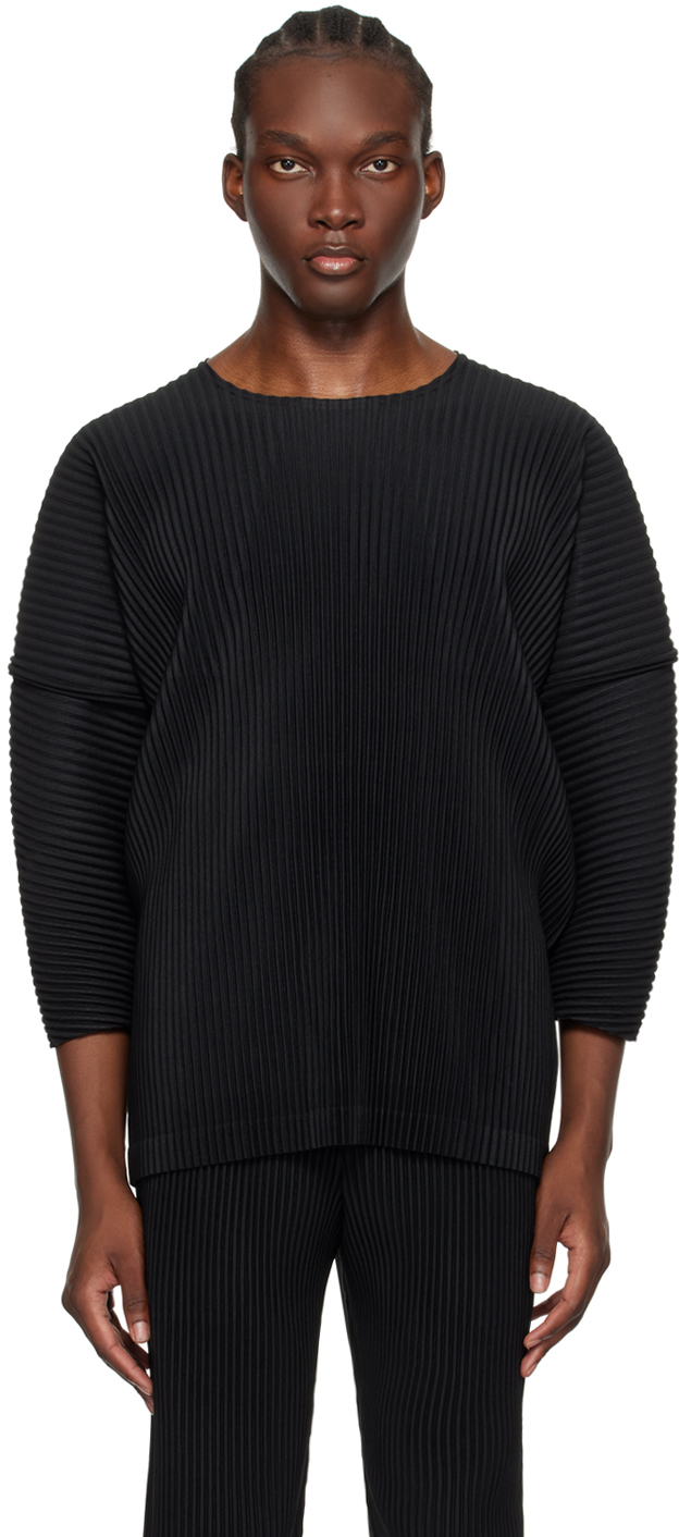Shop Issey Miyake Black Monthly Color April Long Sleeve T-shirt In 15-black