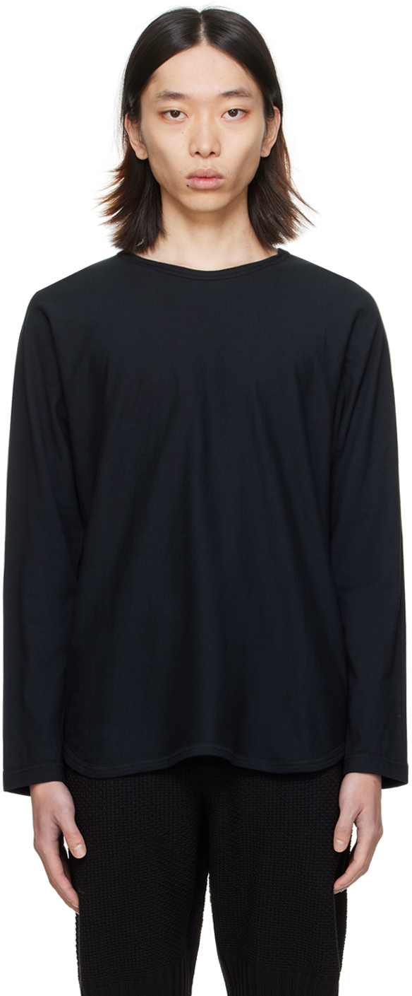 Shop Issey Miyake Black Release-t 1 Long Sleeve T-shirt In 15-black