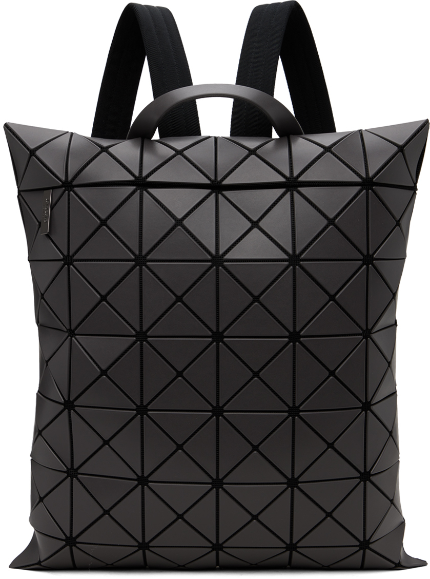 Shop Bao Bao Issey Miyake Gray Flat Pack Backpack In 14 Charcoal Grey