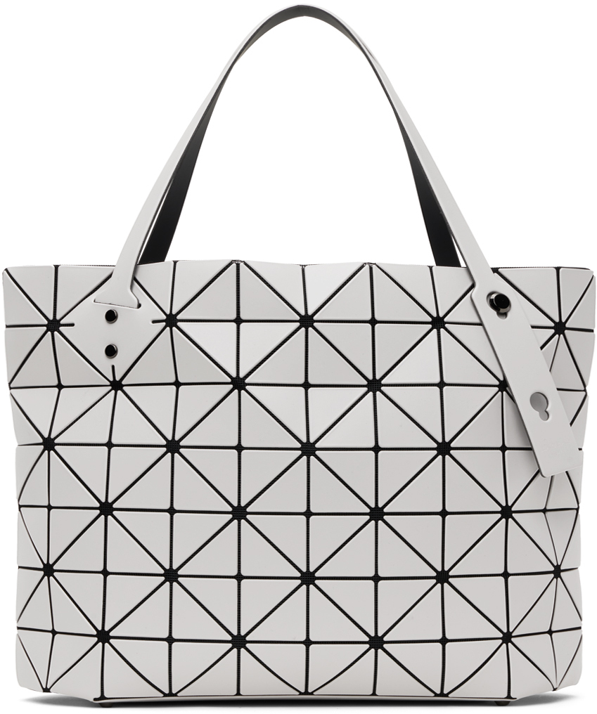 Shop Bao Bao Issey Miyake Off-white Small Rock Matte Tote In 11 Lt. Gray