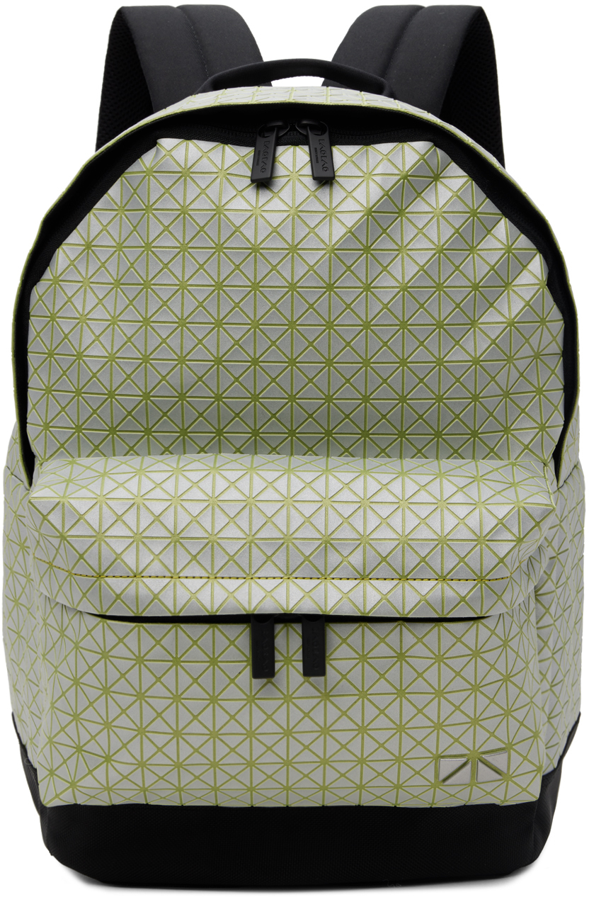Bao Bao Issey Miyake Green & Silver Daypack Reflector Backpack In Neutral