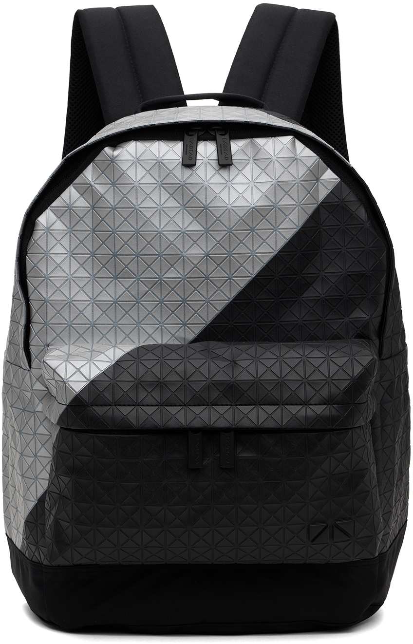Shop Bao Bao Issey Miyake Black & Gray Daypack Backpack In 94-gunmetal