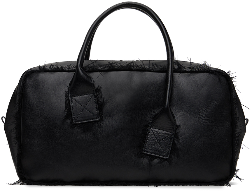 Shop Y's Black Asymmetric Boston Bag In 1 Black
