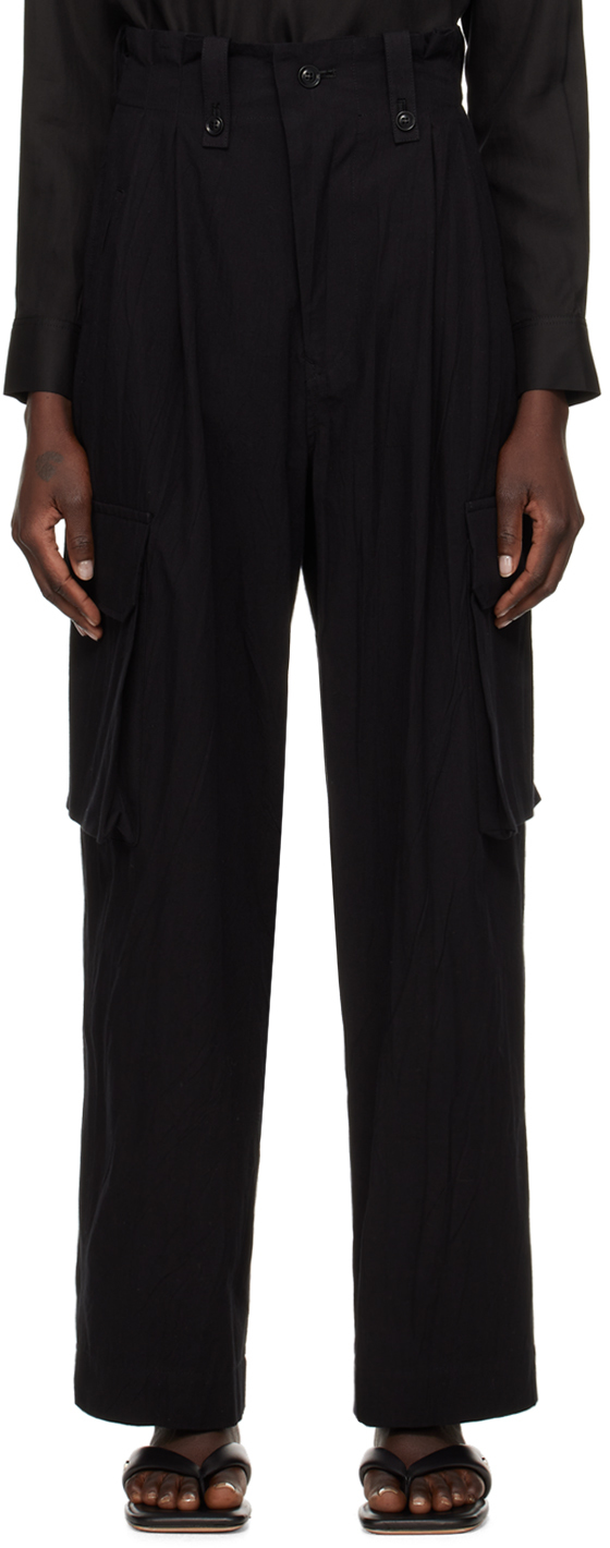 Black Bellows Pocket Trousers