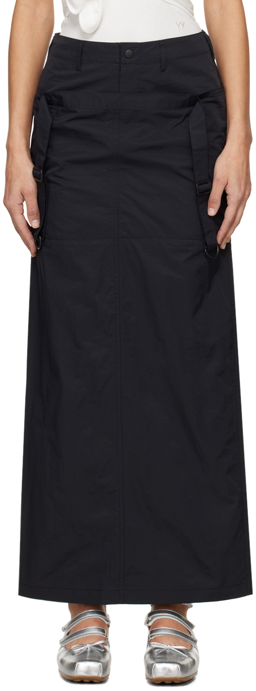 Open Yy Black Layered Maxi Skirt