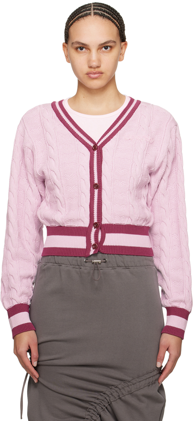 Open Yy Pink Heart & Cable Cardigan