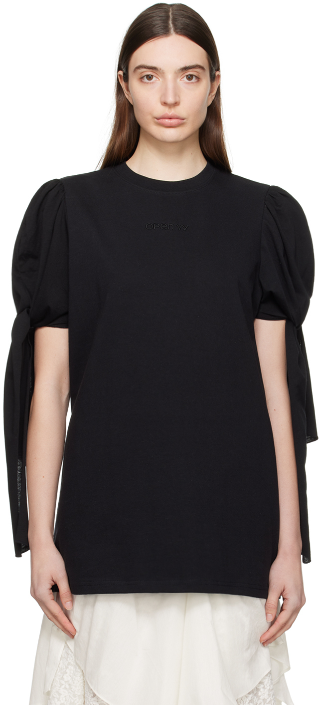 Open Yy Black Knotted T-shirt