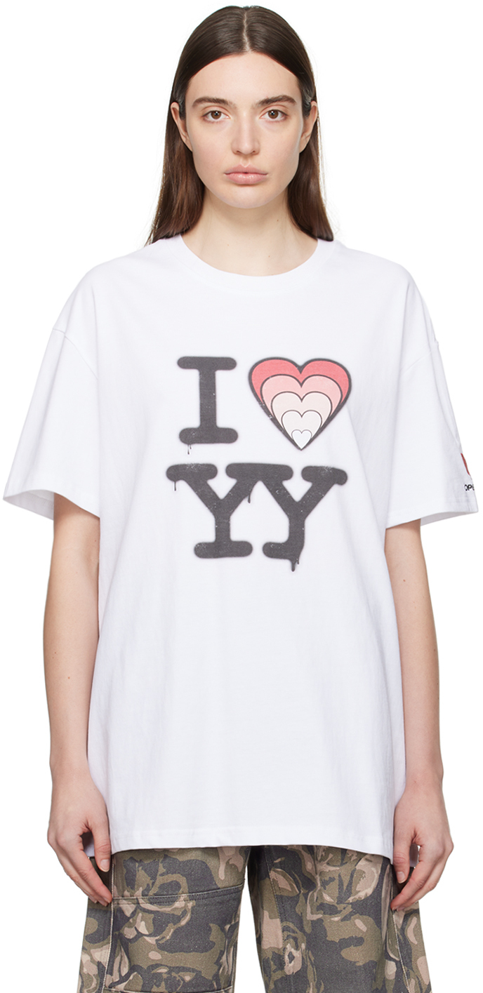 Open Yy White 'i Love Yy' T-shirt