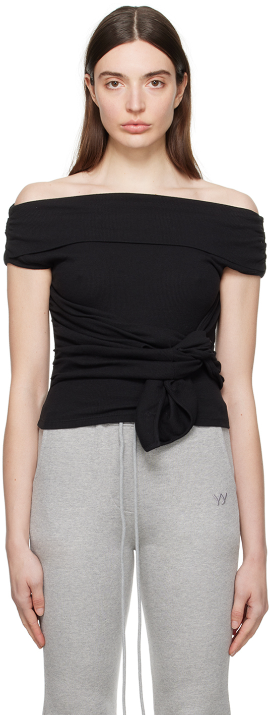 Open Yy Black Knotted T-shirt