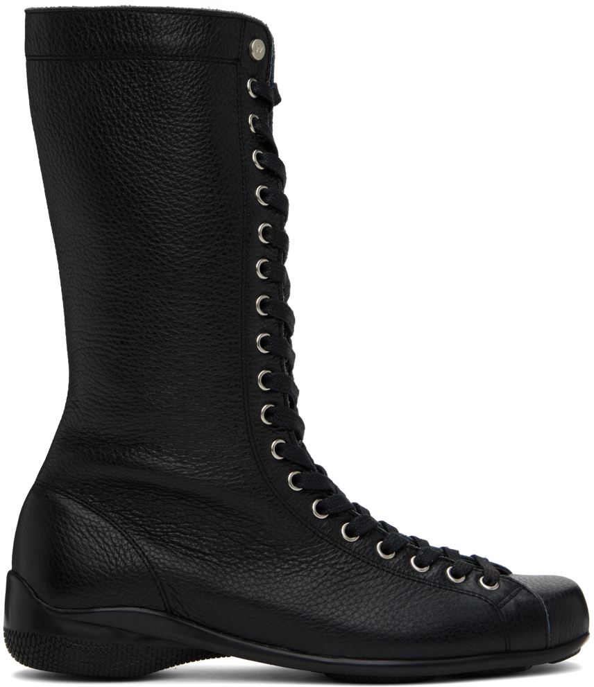 Open Yy Black Lace Up Training Boots
