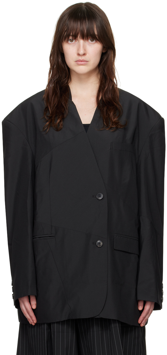 Lesugiatelier Black Patchwork Blazer