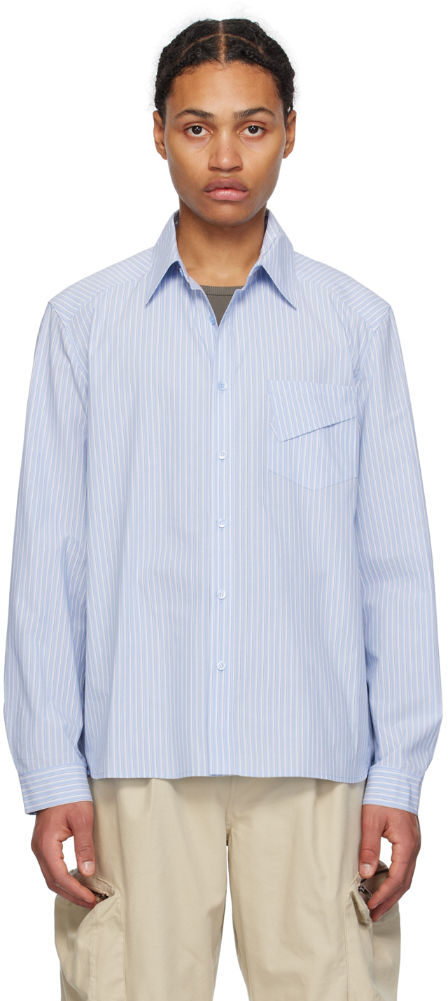 Blue Pleated Shirt