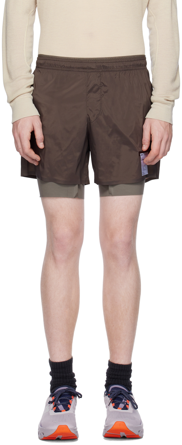 Shop Satisfy Brown 8” Shorts In Quicksand