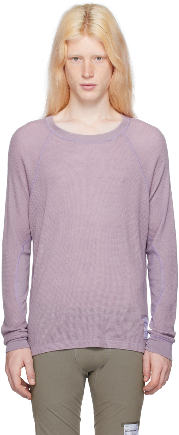 Shop Satisfy Purple Base Layer Long Sleeve T-shirt In Dusk