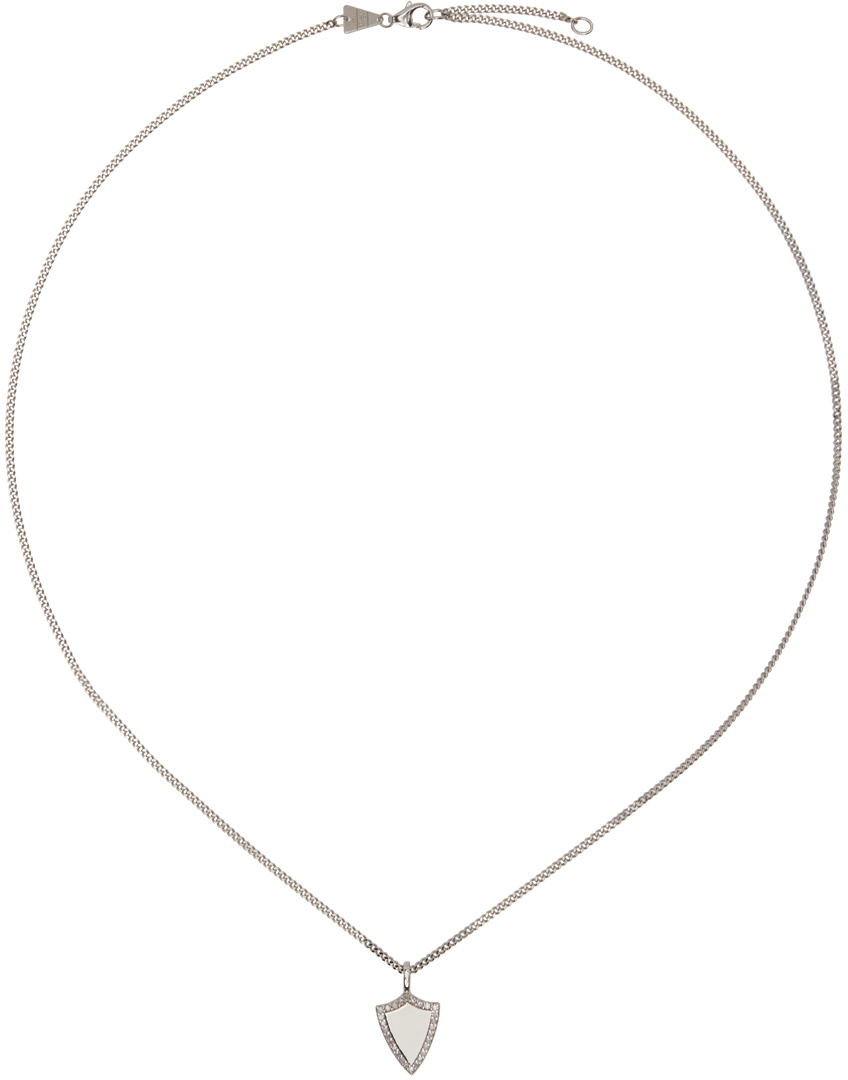 Adina Reyter Silver Shield Necklace In Sterling Silver