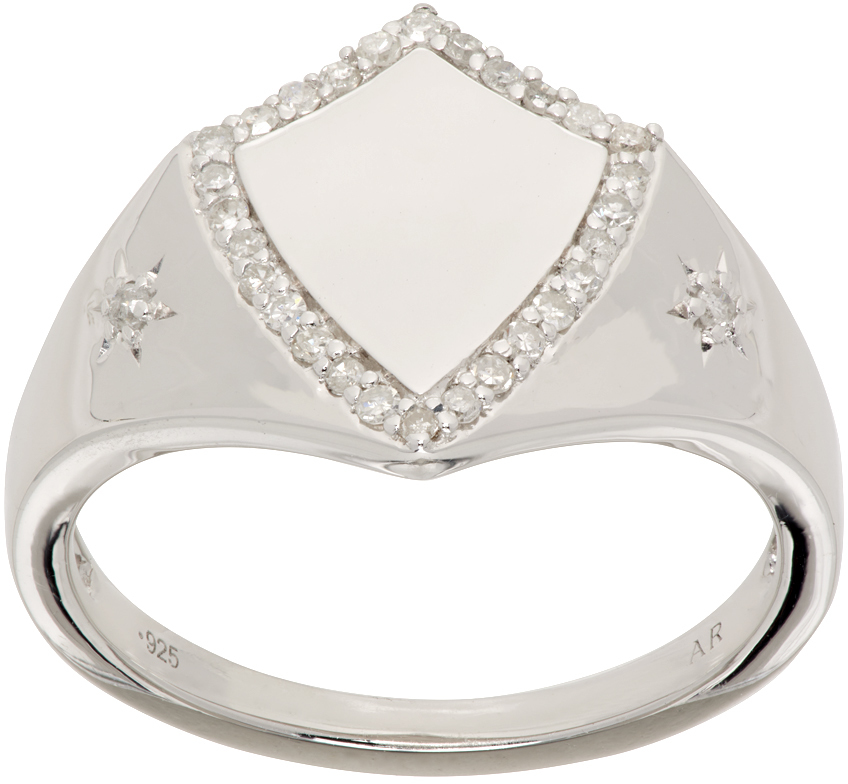 Shop Adina Reyter Silver Shield Ring In Sterling Silver