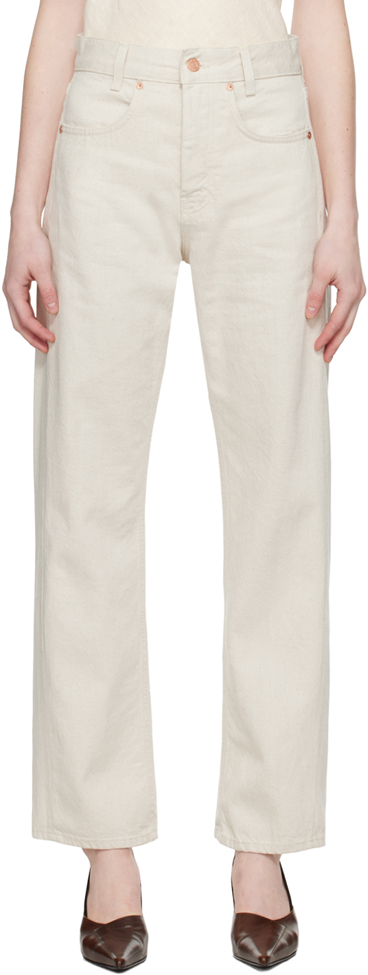 Shop Bite Off-white Curved Jeans In Summer Cream 0083