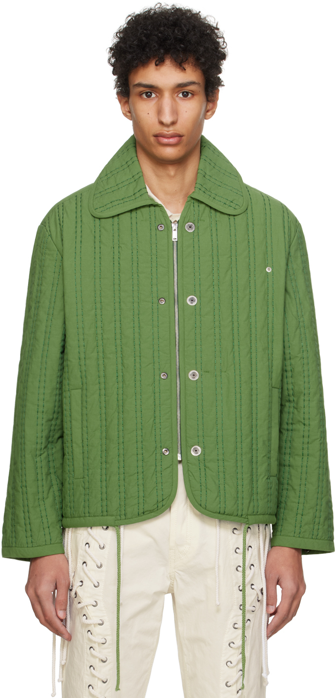 グリーン キルティングジャケット