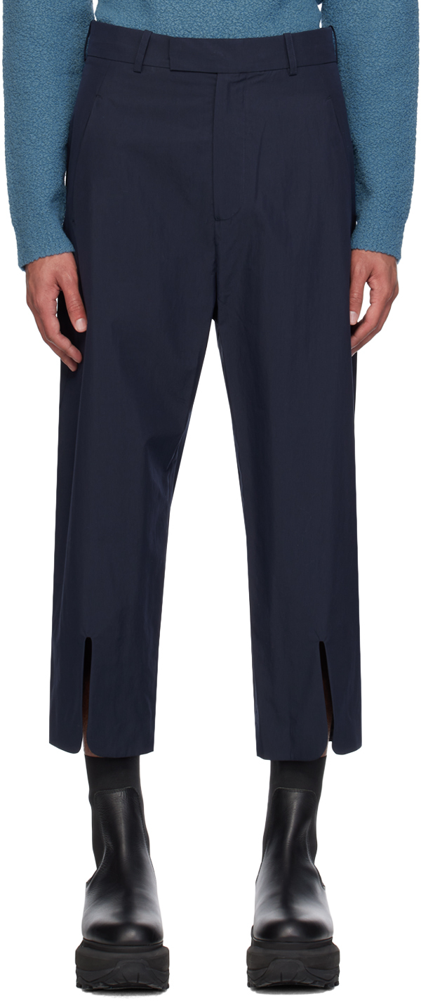 Navy Vented Cuff Trousers