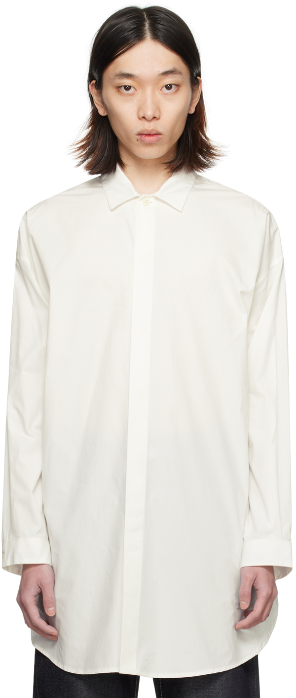 Sunnei Off-white Spread Collar Shirt In 7433 Off White