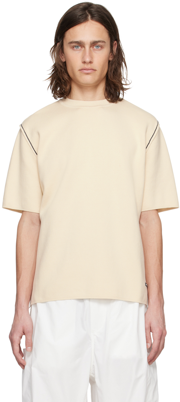 Sunnei Beige Magliaunita T-shirt In 205 Cream