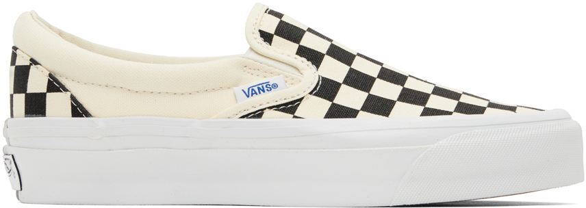 Shop Vans Off-white & Black Slip-on Reissue 98 Lx Sneakers In Lx Checkerboard Blac