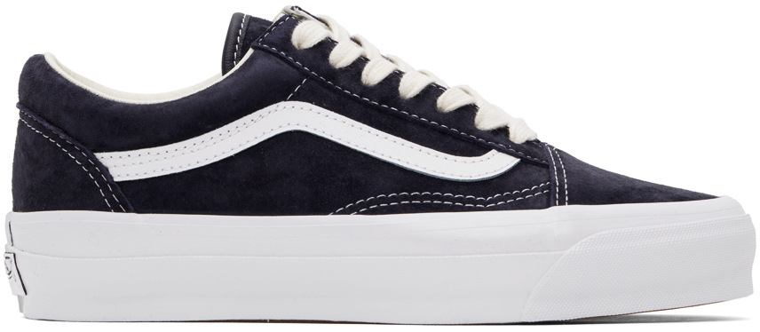 Baskets Vans Old Skool Noir Bleu Basket Cuir Enfant VANS Old Skool