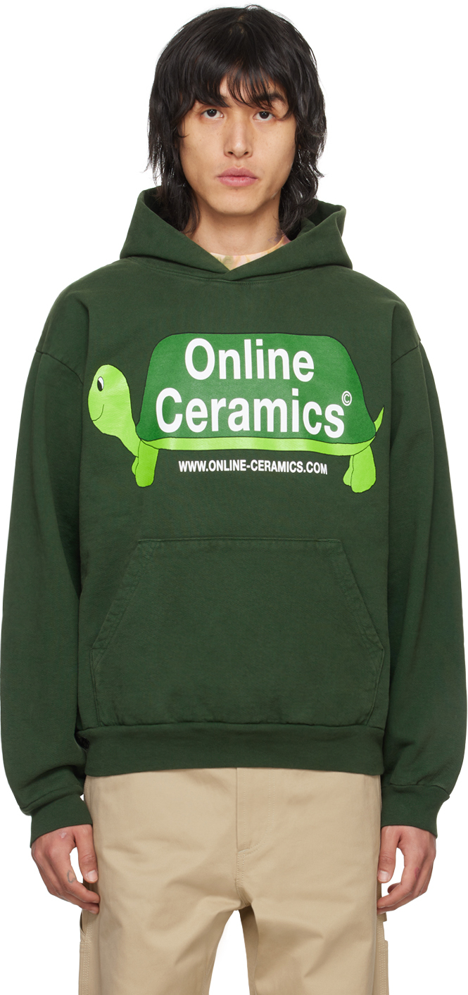 Online Ceramics Green Long Turtle Hoodie In Ivy