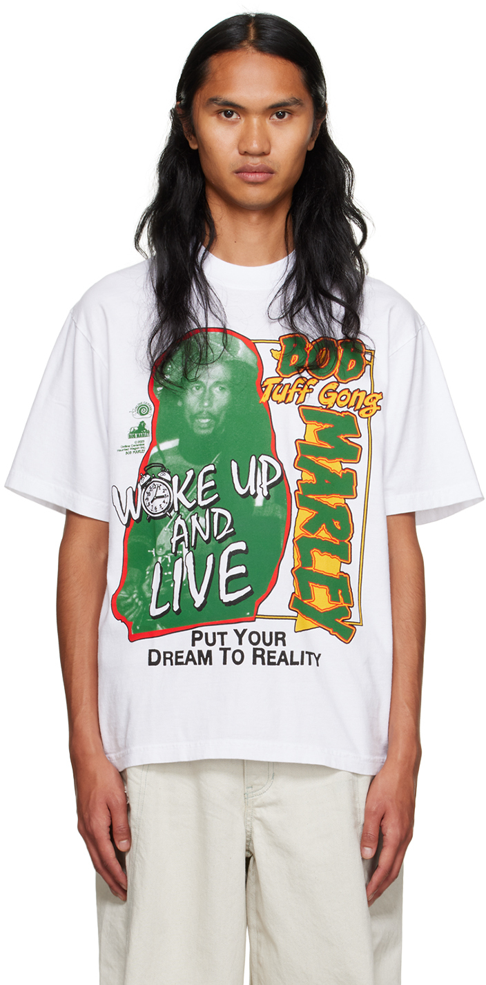White 'Wake Up And Live' T-Shirt