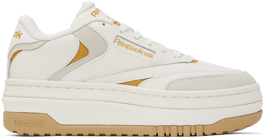Shop Reebok White Club C Extra Sneakers In Chalk/but/chalk
