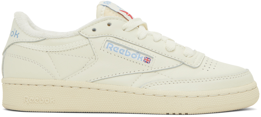 Shop Reebok Off-white Club C 85 Vintage Sneakers In Chalk/alabas/skyblu