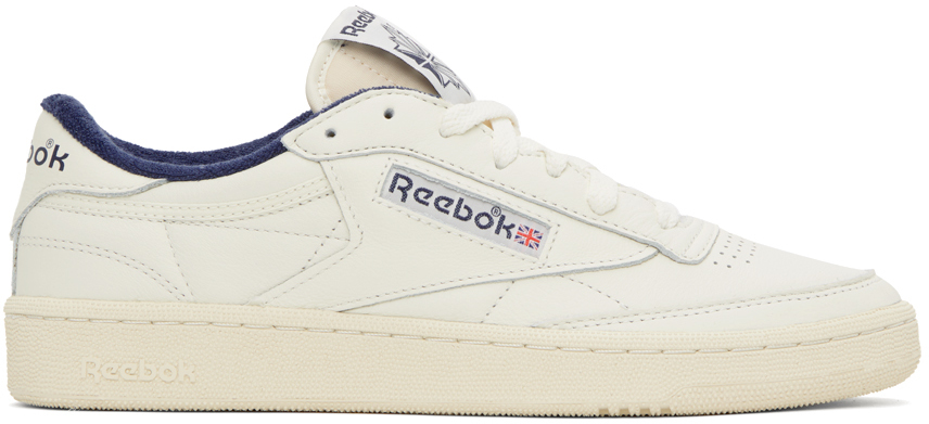 Shop Reebok Off-white Club C 85 Vintage Sneakers In Chalk/alabas/vecnav