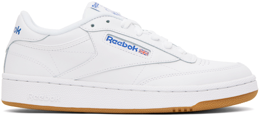 Shop Reebok White Club C 85 Sneakers In Int-white/royal-gum