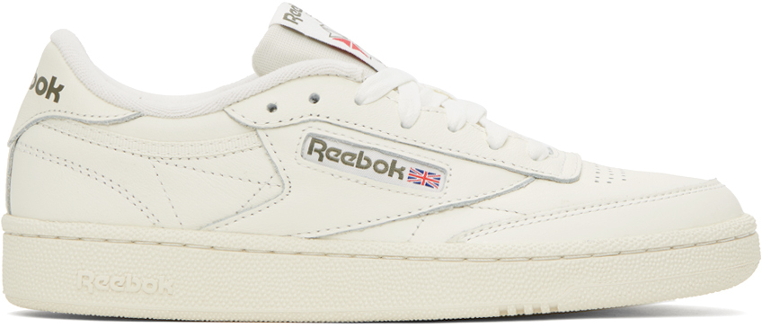 Shop Reebok Off-white Club C 85 Sneakers In Chalk/chalk/hungrn