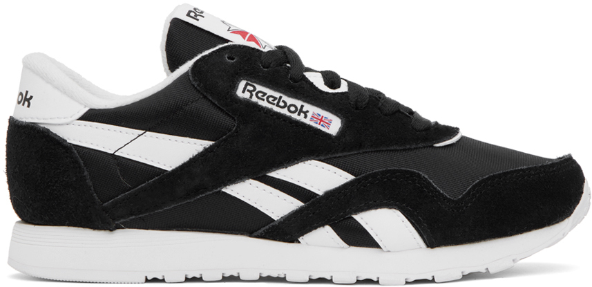 Reebok Black Classic Nylon Sneakers In Cblack/ftwwht/ftwwht