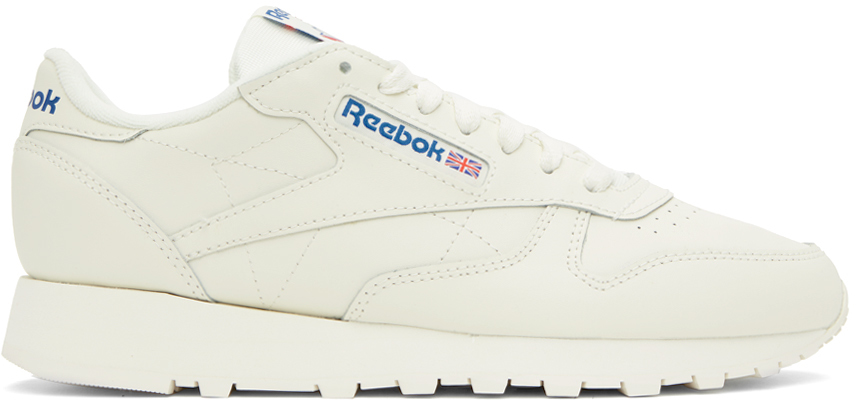 Reebok Off-white Classic Leather Sneakers In Chalk/vecblu/vecred