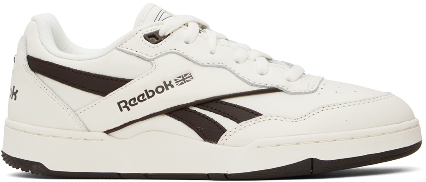 Reebok Off-white & Brown Bb 4000 Ii Basketball Sneakers In Chalk/dbrown/chalk