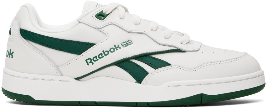 Reebok White & Green Bb 4000 Ii Basketball Sneakers In Purgry/drkgrn/purgry