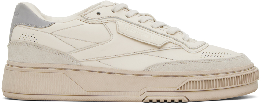 Reebok Off-white & Gray Club C Ltd Sneakers In Light Grey