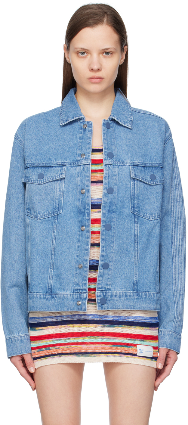 Blue KSENIASCHNAIDER Edition 3 Stripes Denim Jacket