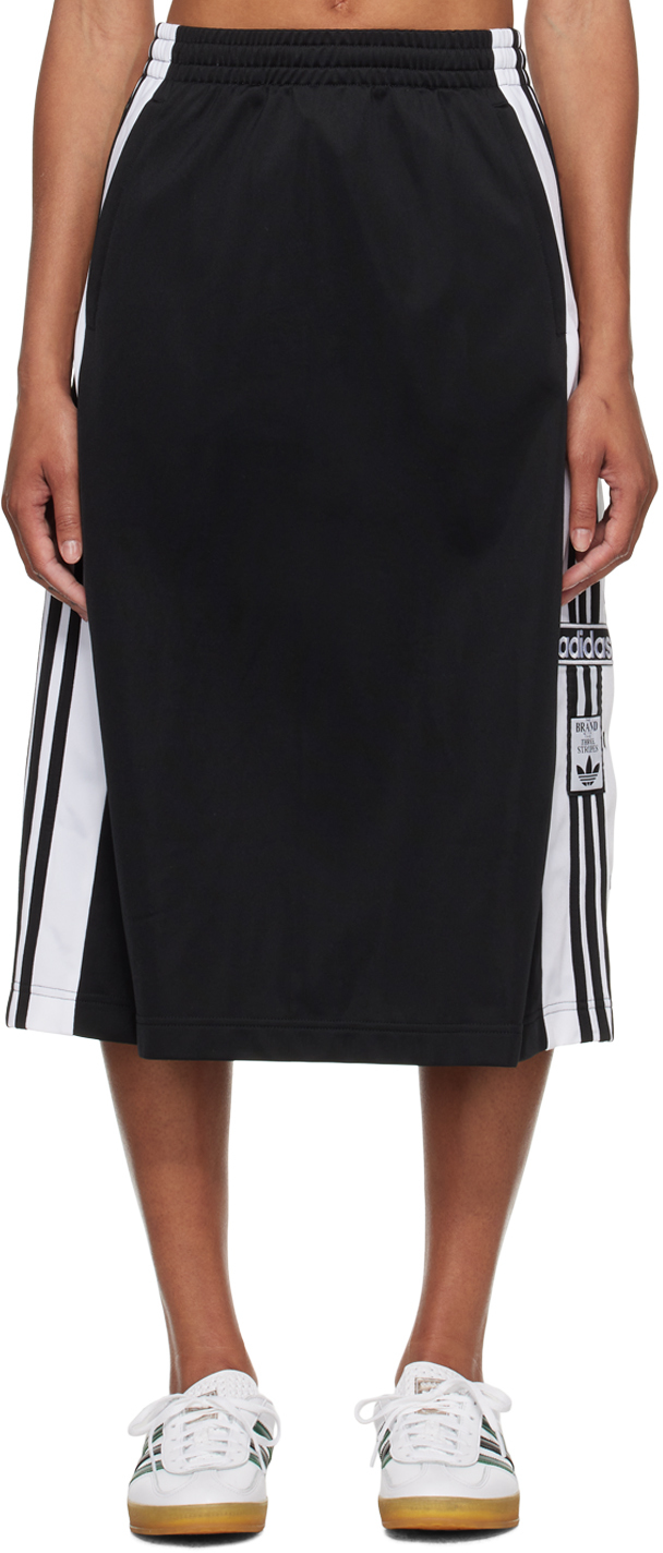 Shop Adidas Originals Black Adibreak Midi Skirt