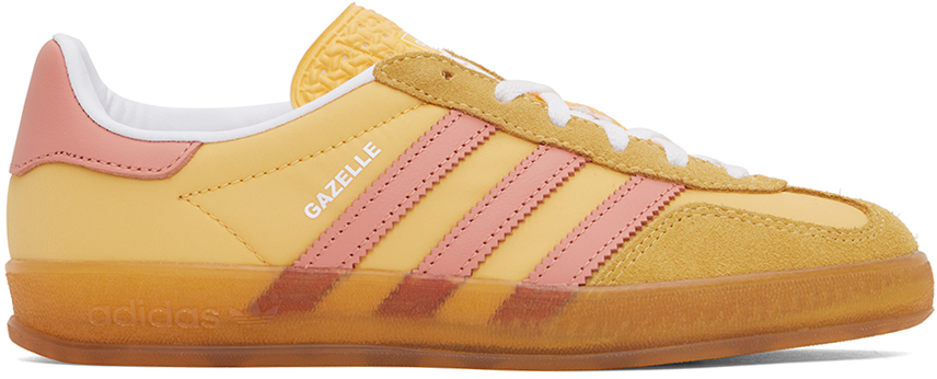 Shop Adidas Originals Yellow Gazelle Indoor Sneakers In Semi Spark/clay