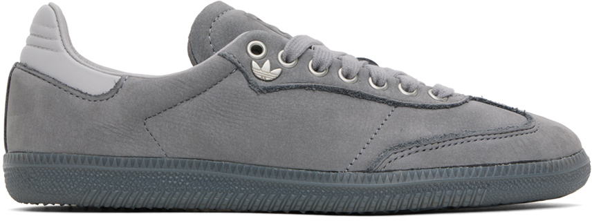 Shop Adidas Originals Gray Samba Lux Sneakers In Grey Three