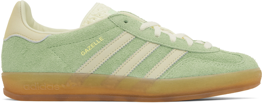 Shop Adidas Originals Gren Gazelle Indoor Sneakers In Semi Green Spark