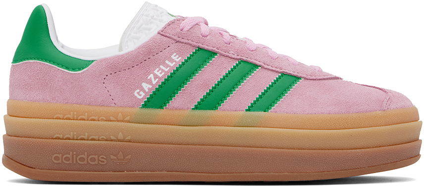 Pink & Green Gazelle Bold Sneakers