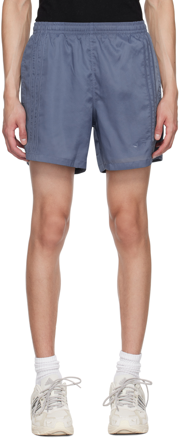 Blue Drawstring Shorts by adidas Originals on Sale