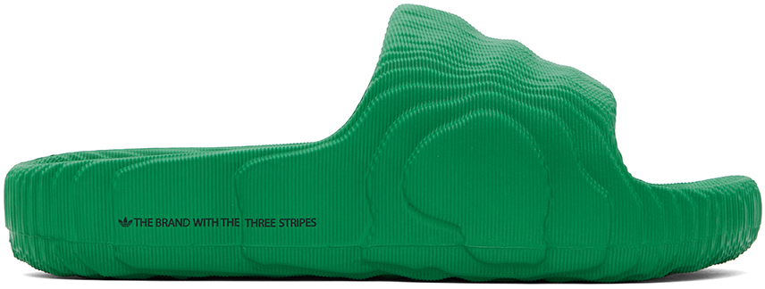 Shop Adidas Originals Green Adilette 22 Slides In Bold Green / Bold Gr