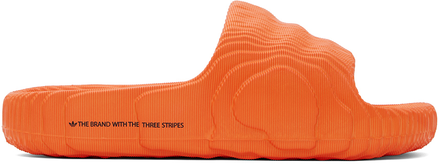 Shop Adidas Originals Orange Adilette 22 Slides In Orange / Orange / Co