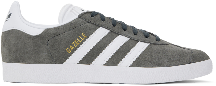 Gray & White Gazelle Sneakers